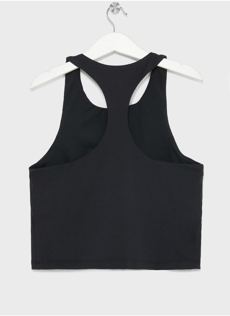 UNDER ARMOUR - Girls' Motion Branded Crop Tank Top - Image 1