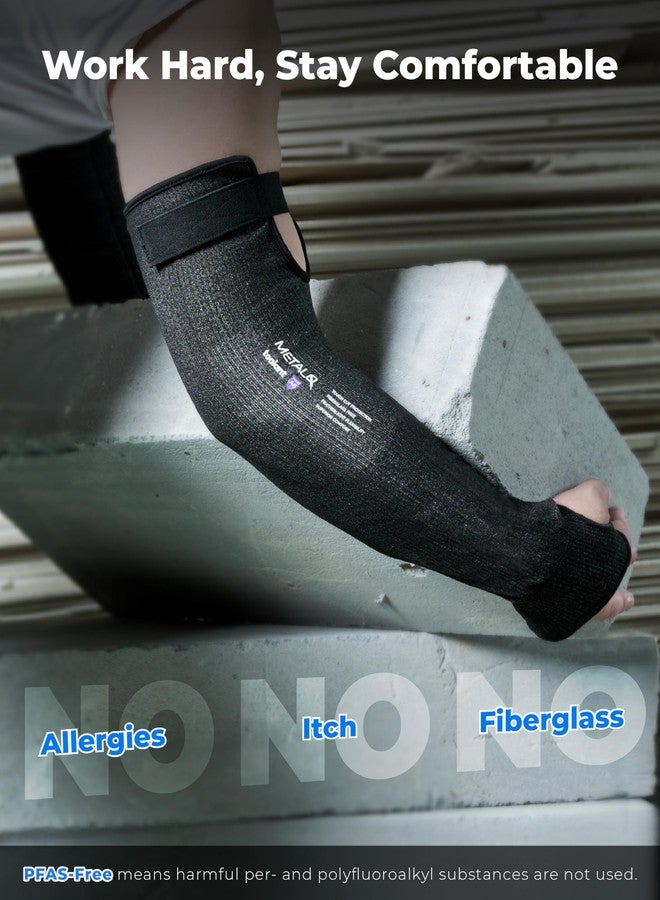 toolant ANSI A6 Cut Resistant Sleeves, Cooling Arm Protection Sleeves for Gardening, PFAS Free Arm Protectors for Thin Skin and Bruising, Construction, Pet Grooming, Black, 1 Pair - Image 3