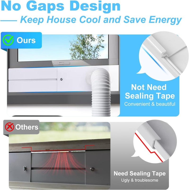 IKSTAR Portable AC Window Vent Kit, [2023 SEAMLESS] Universal Portable Air Conditioner Window Kit, Sliding Window AC Vent Kit, Fit for All AC with 5.1"/5.9" Exhaust Hose, Adjust Length from 16.9" to 62" - Image 2