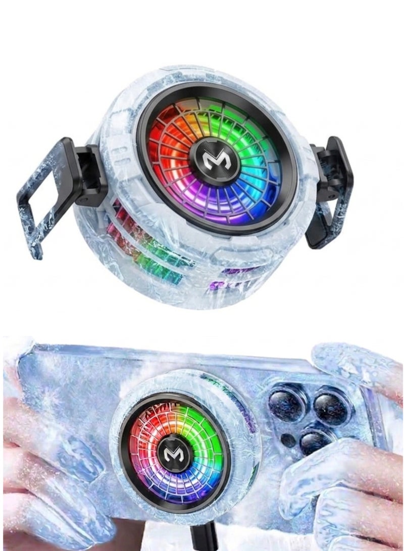 Memo CX20 Magnetic Smartphone Cooler, 15W Semiconductor Phone Cooling Fan with AI Smart Temperature Control, RGB Gaming Radiator, Magnetic Back Clip Mobile Phone Cooler for iPhone 12/13/14/15/16/17 Series, Android Phones, iPad Tablets, Live Streaming, Gaming & Vlogging - Image 1