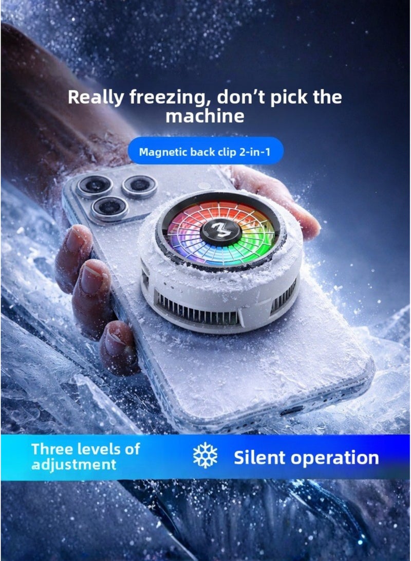 Memo CX20 Magnetic Smartphone Cooler, 15W Semiconductor Phone Cooling Fan with AI Smart Temperature Control, RGB Gaming Radiator, Magnetic Back Clip Mobile Phone Cooler for iPhone 12/13/14/15/16/17 Series, Android Phones, iPad Tablets, Live Streaming, Gaming & Vlogging - Image 3