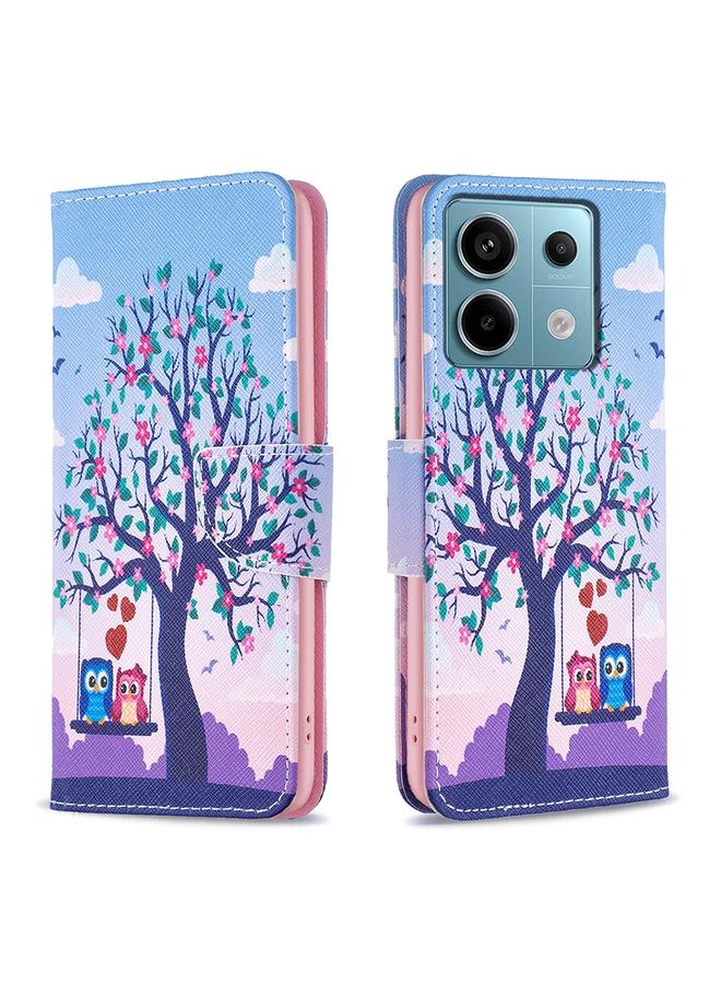 Case For Xiaomi Redmi Note 13 Pro 4G Global Colored Drawing Pattern Leather Phone Case