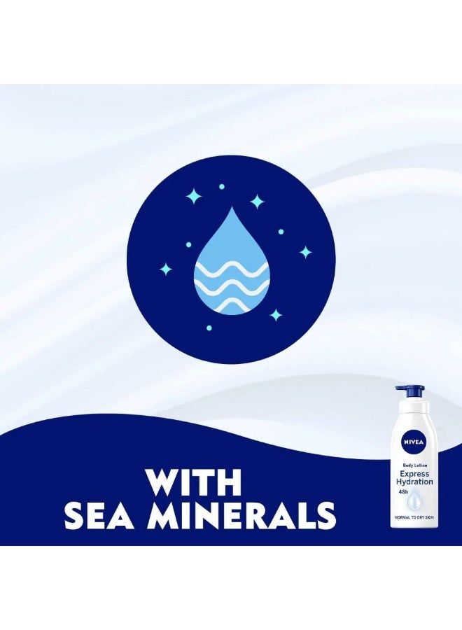Nivea Express Hydration Body Lotion with Deep Moisture Serum & Sea Minerals, 48h Hydration 400ml - Image 3