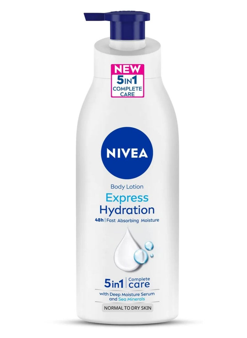 Nivea Express Hydration Body Lotion with Deep Moisture Serum & Sea Minerals, 48h Hydration 400ml - Image 1