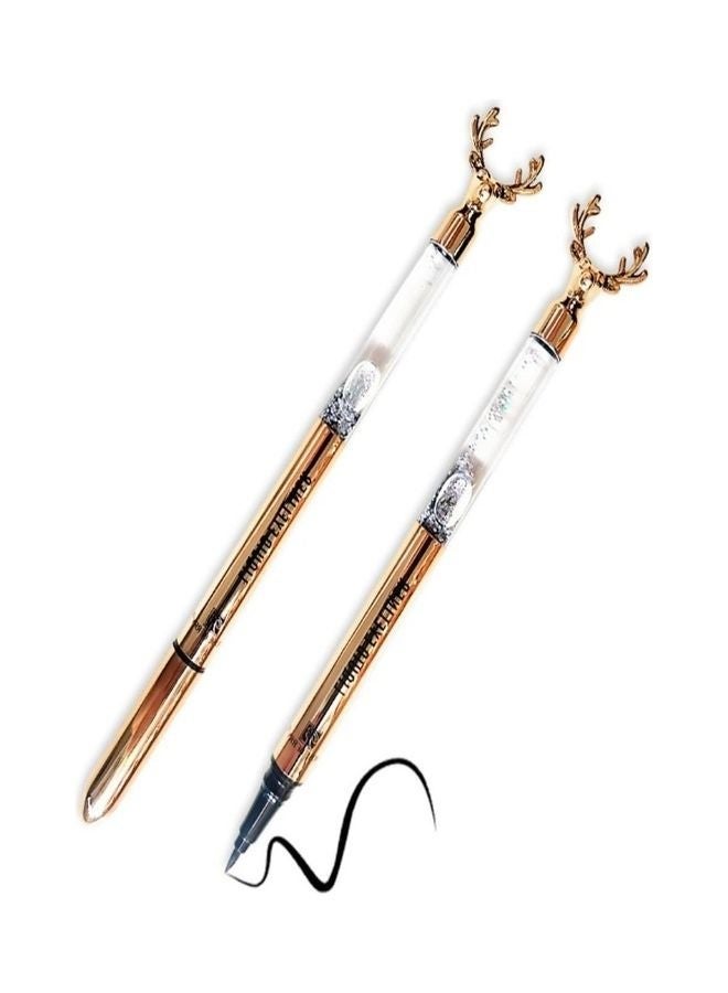 آيلاينر سائل مقاوم للماء من مايت سينما – أسود فاحم بتركيبة تدوم 24 ساعة – قلم تحديد العيون بطرف دقيق يشبه رأس الغزال – مقاوم للتلطخ والتقشر – لإطلالة عيون حادة وجذابة تدوم طوال اليوم - Image 2