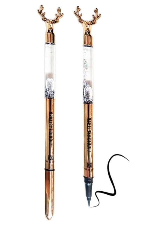 آيلاينر سائل مقاوم للماء من مايت سينما – أسود فاحم بتركيبة تدوم 24 ساعة – قلم تحديد العيون بطرف دقيق يشبه رأس الغزال – مقاوم للتلطخ والتقشر – لإطلالة عيون حادة وجذابة تدوم طوال اليوم - Image 1