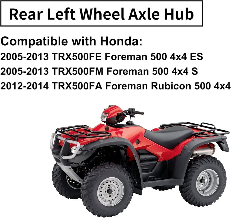 HQPASFY Rear Left Wheel Axle Hub with Bearing for Honda TRX500FE TRX500FM 2005-2013 - Image 2