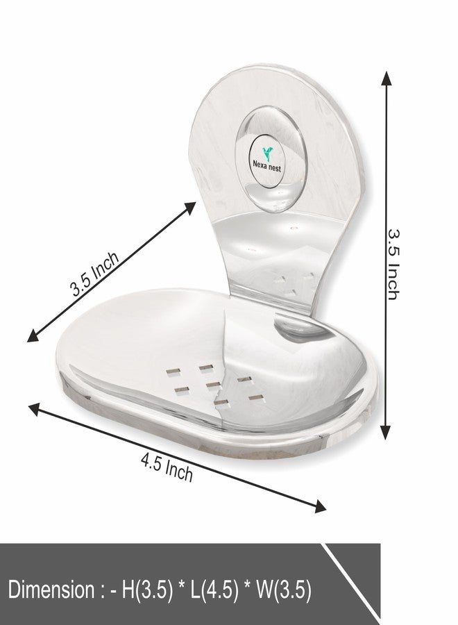 Nexanest Elegent SS-304 Soap Dish/Soap Holder for Bathroom Essentials | Bathroom Accessory/Bathroom Organizer | Wall Mounted Soap Stand with Chrome Finish with Drainage System - Image 5
