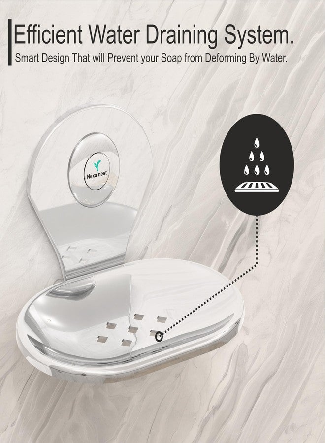 Nexanest Elegent SS-304 Soap Dish/Soap Holder for Bathroom Essentials | Bathroom Accessory/Bathroom Organizer | Wall Mounted Soap Stand with Chrome Finish with Drainage System - Image 4