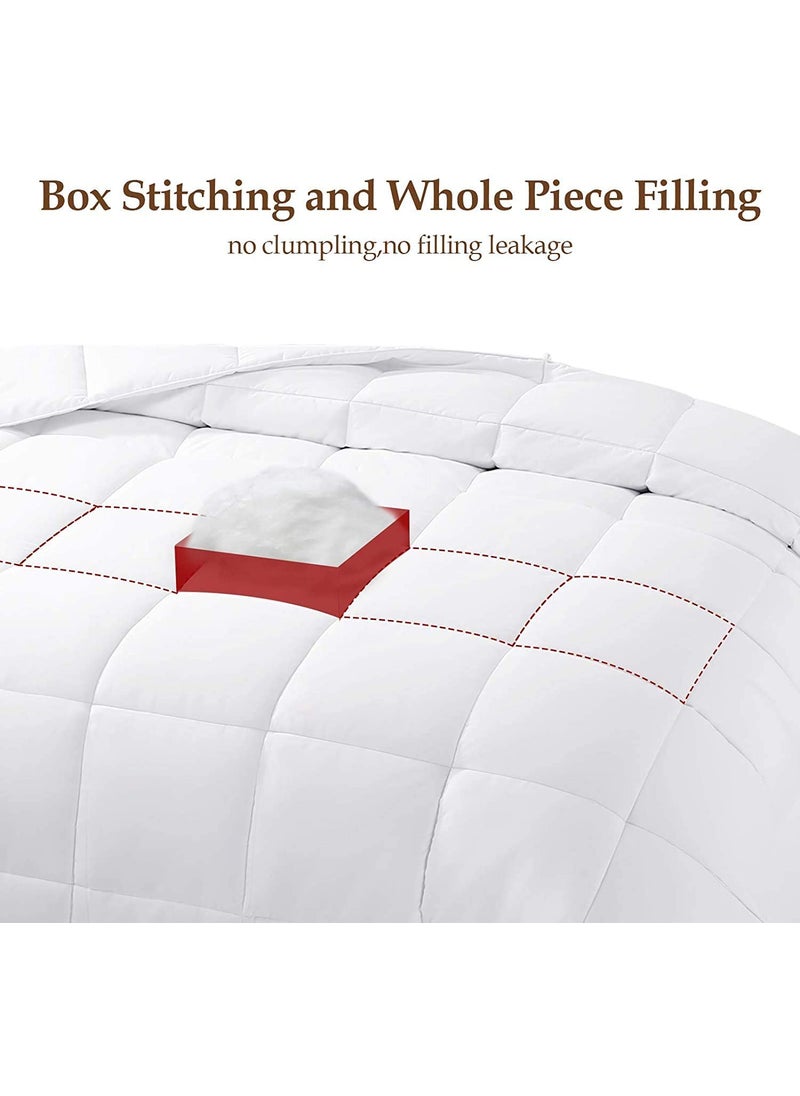 INDIDECOR Indian Decor 80501 Kingsize ComforterAll Season Duvet InsertSoft Stand Alone ComforterHypoallergenicMachine WashableFluffyWhite 90x100 in  - Image 3