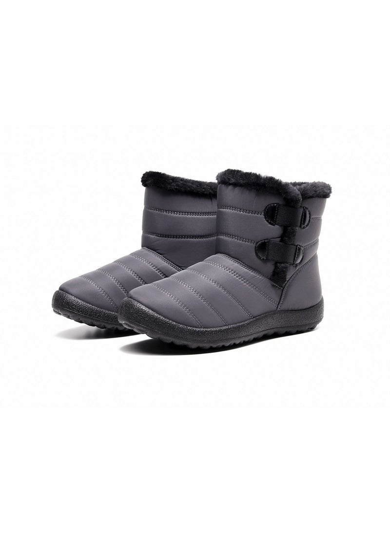 Loquat Women Simple Cotton Boots Grey - Image 1