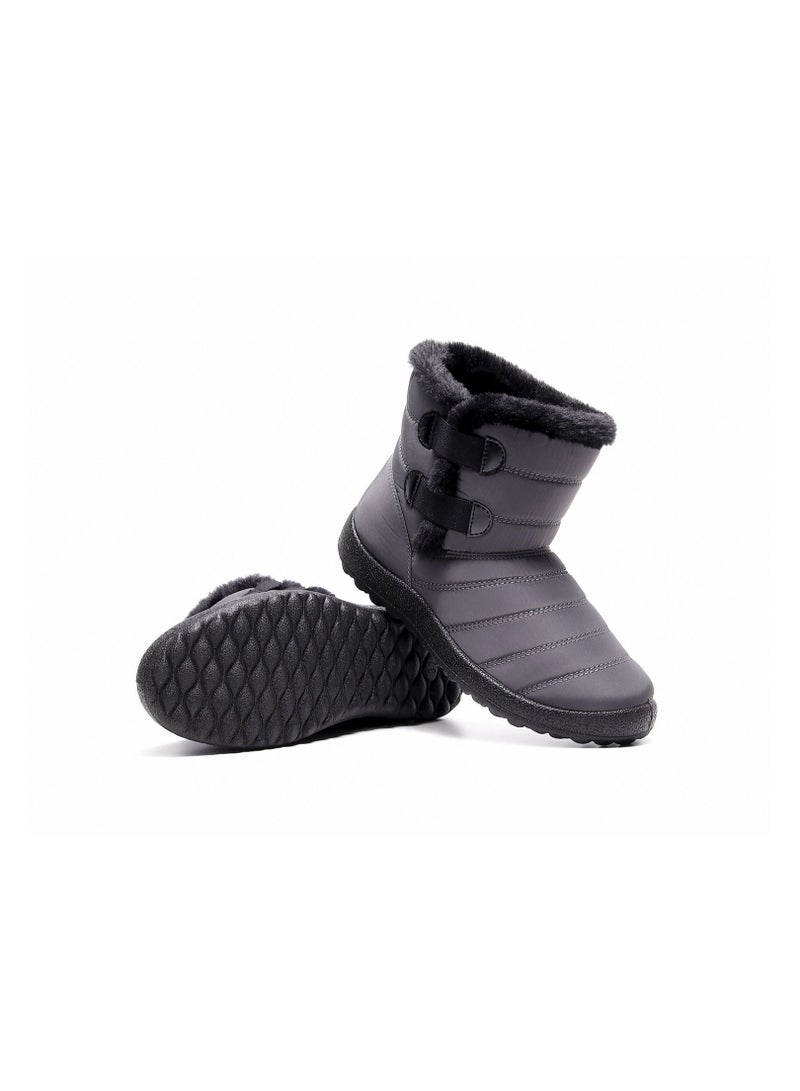 Loquat Women Simple Cotton Boots Grey - Image 2