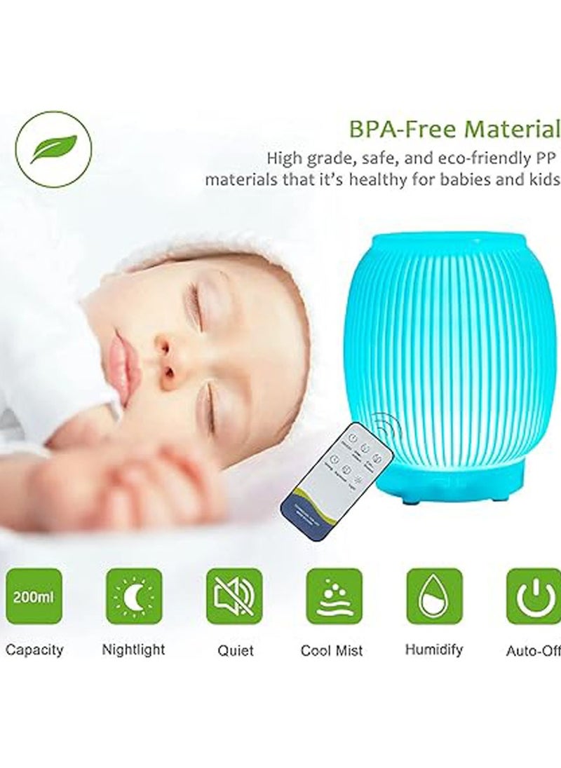 Aroma Diffusers for Home Aromatherapy Essential Oils Diffuser, and Cool Mist Humidifier with 3 Mist Modes, Fragrant Oil Humidifier Vaporizer, Timer and Auto-Off Humidifiers for Bedroom 200ml