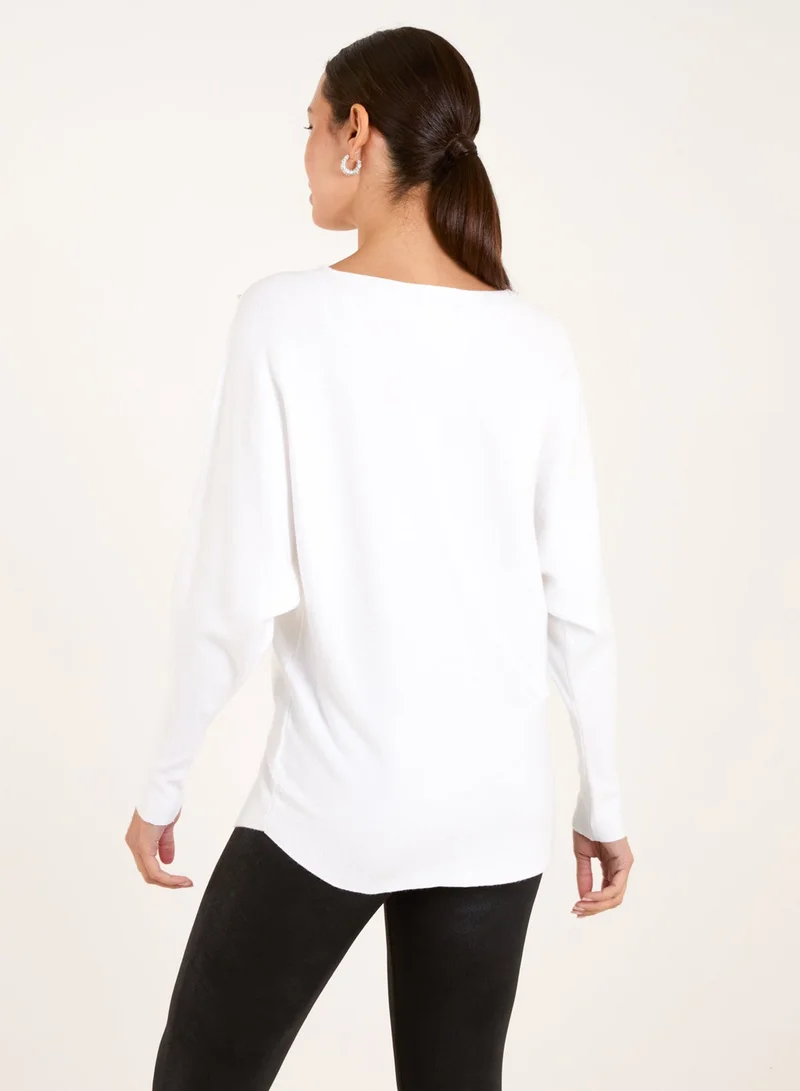 Blue Vanilla Embellished Pearl Knitted Jumper