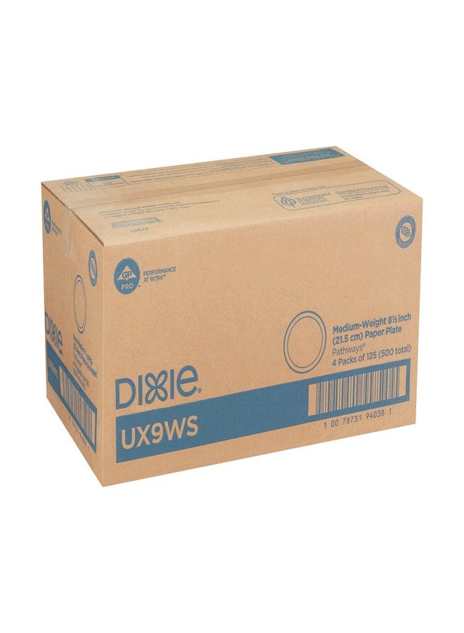 Dixie UX9WS Pathways Soak-Proof Shield Paper Plates, 8 1/2, Grn/Burg, 125/Pk, 4 Pks/Ct - Image 5