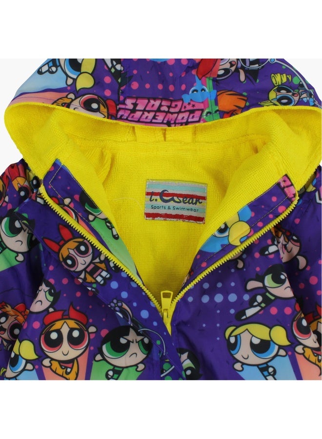 آي وير I.Wear رداء سباحة للبنات - أرجواني مع طباعة بناتي Powerpuff  - Image 3