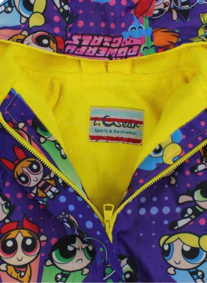 آي وير I.Wear رداء سباحة للبنات - أرجواني مع طباعة بناتي Powerpuff  - Image 3