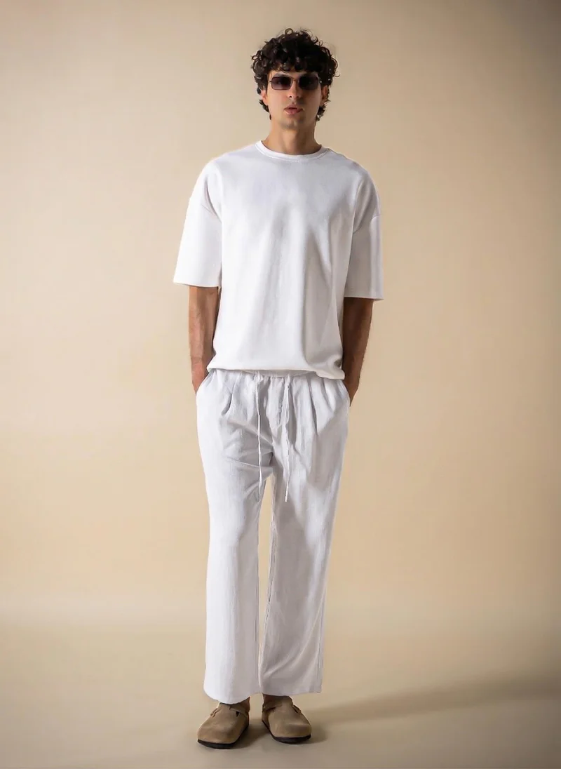 SHAPES PLEATED COTTON TROUSERS