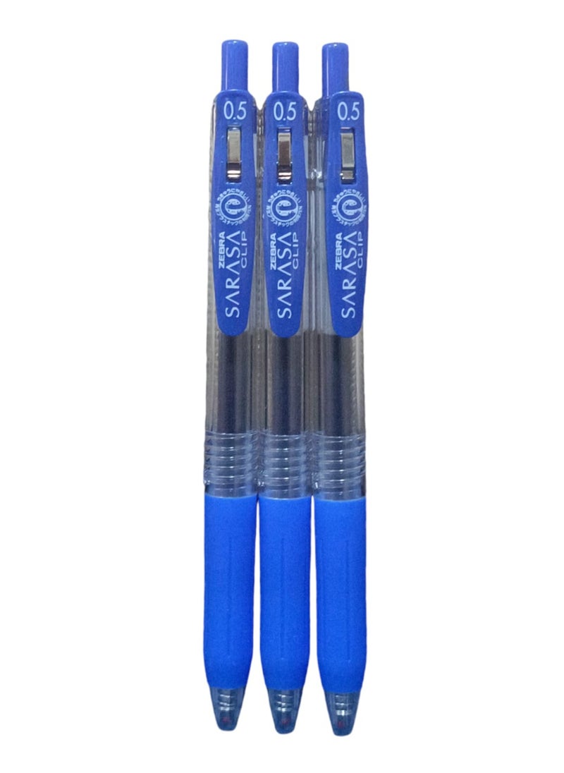 ZEBRA - 3-Piece Gel Ink Rollerball Clip Blue  0.5 - Image 1