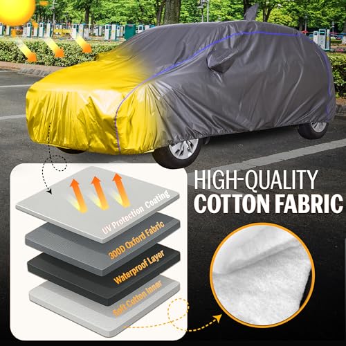 Autofact 210D SuperDuper Waterproof Car Cover for Volkswagen Vento | Mirror & Antenna Pockets, UV & Heat Resistant, Windproof, Scratchproof & Dustproof, Grey Color - Image 5