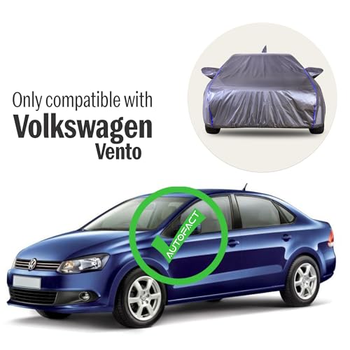 Autofact 210D SuperDuper Waterproof Car Cover for Volkswagen Vento | Mirror & Antenna Pockets, UV & Heat Resistant, Windproof, Scratchproof & Dustproof, Grey Color - Image 2