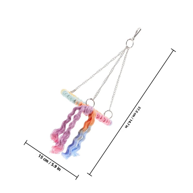 Colorful Cotton Rope Bird Swing Perch Hanging Hammock For Parrots Cockatiels Conures - Image 3