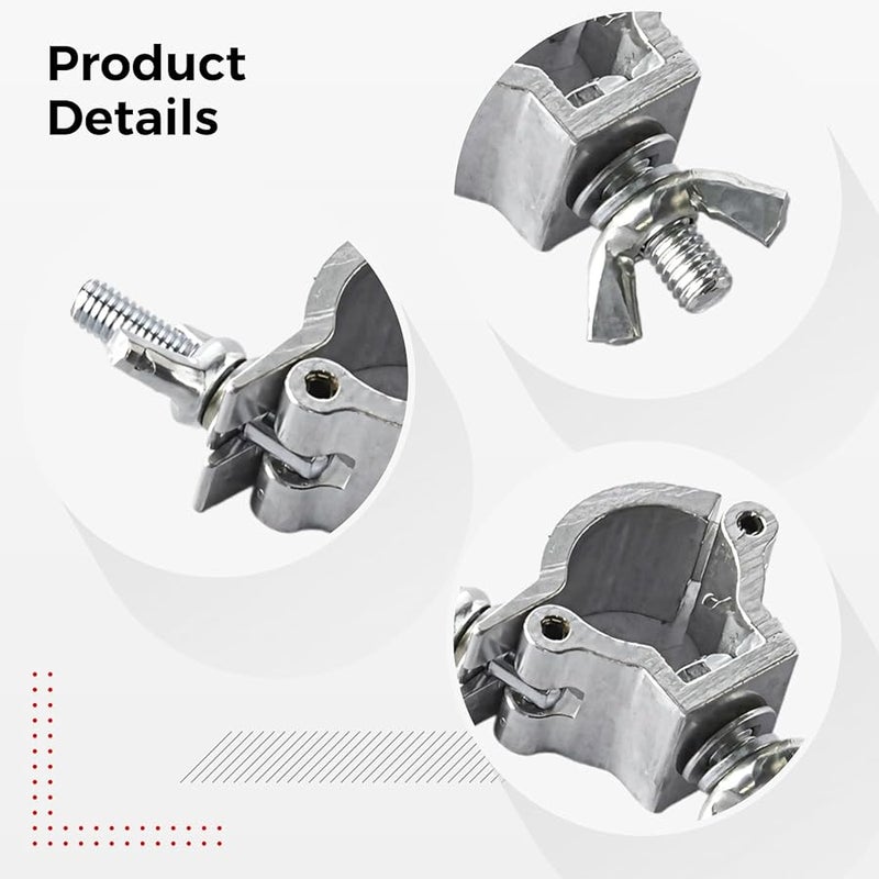 Aluminum Alloy Scaffold Cross Clamp With Wing Nut For Round Pipe Swivel Connector - Image 5