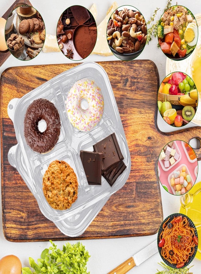 Haawooky 50 Pcs Bento Snack Food Containers,4 Compartment Lunchable Container with Lids,Divided Food Storage Containers For Travel Work School - Image 4
