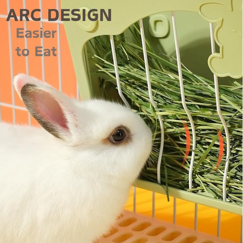 KASTWAVE Extra part combo compatible 3-in-1 Rabbit Hay Feeder Set with Food Bowl and Hanging Hay Rack, Durable Chew-Proof Small Pet Feeder for Bunny, Chinchilla Cage, Easy to Clean and Space-Saving (Green) Multiple design variants - Image 4