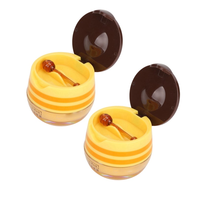 Honey Lip Balm: Beeswax Formula Long-Lasting Intense Hydration - Exfoliating Lip Treatment for Dry Lips, Lip Line Lightening Overnight Lip Care - Image 2