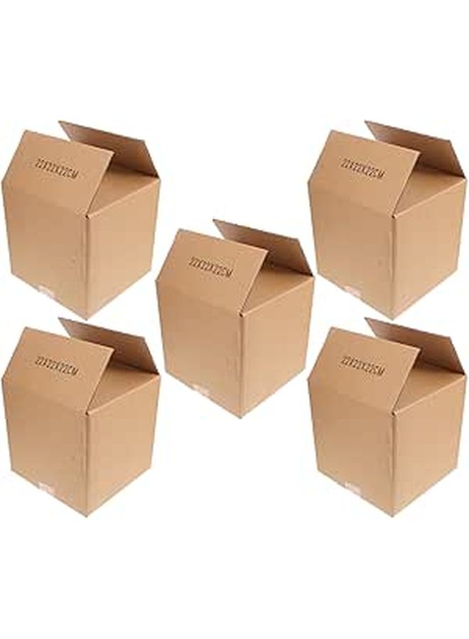 5pcs Medium Square Extra Strong Cardboard Packing Boxes 220x220x220mm Triple Layer Heavy Duty Moving - Image 1