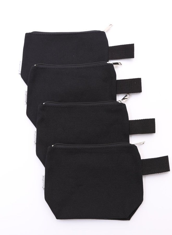 Augbunny 100% Cotton 16oz Heavy Duty Multi-purpose Canvas Zipper Cosmetics Makeup Travel Toiletry Organizing Pouch 4-pack - Image 2