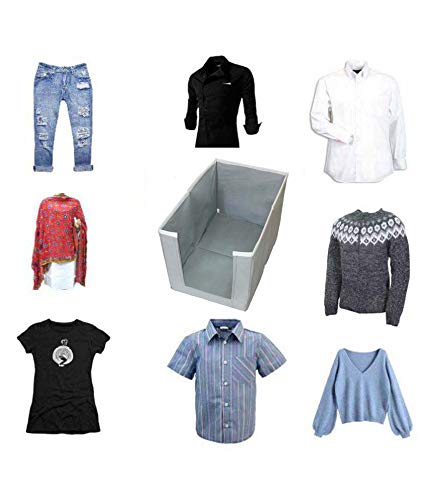 UNICRAFTS Shirt Stacker Wardrobe Organizer Clothing Organizer Non Woven Pack of 9 Grey - Image 3