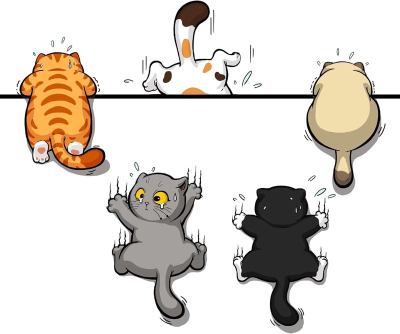 Fsforcar 5Pcs Scratch Cat Vinyl Car Stickers - Image 1
