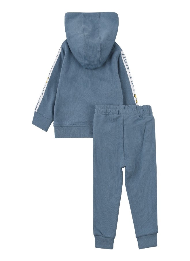 Lyle & Scott - بدلة رياضية مخططة للأطفال الصغار من لايل وسكوت باللون الأزرق - Image 1