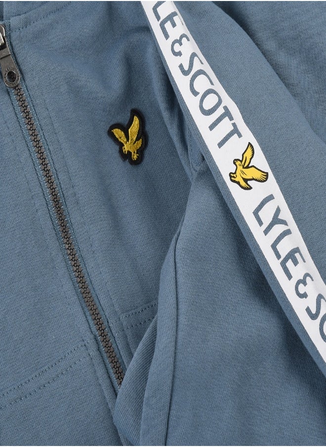 Lyle & Scott - بدلة رياضية مخططة للأطفال الصغار من لايل وسكوت باللون الأزرق - Image 1