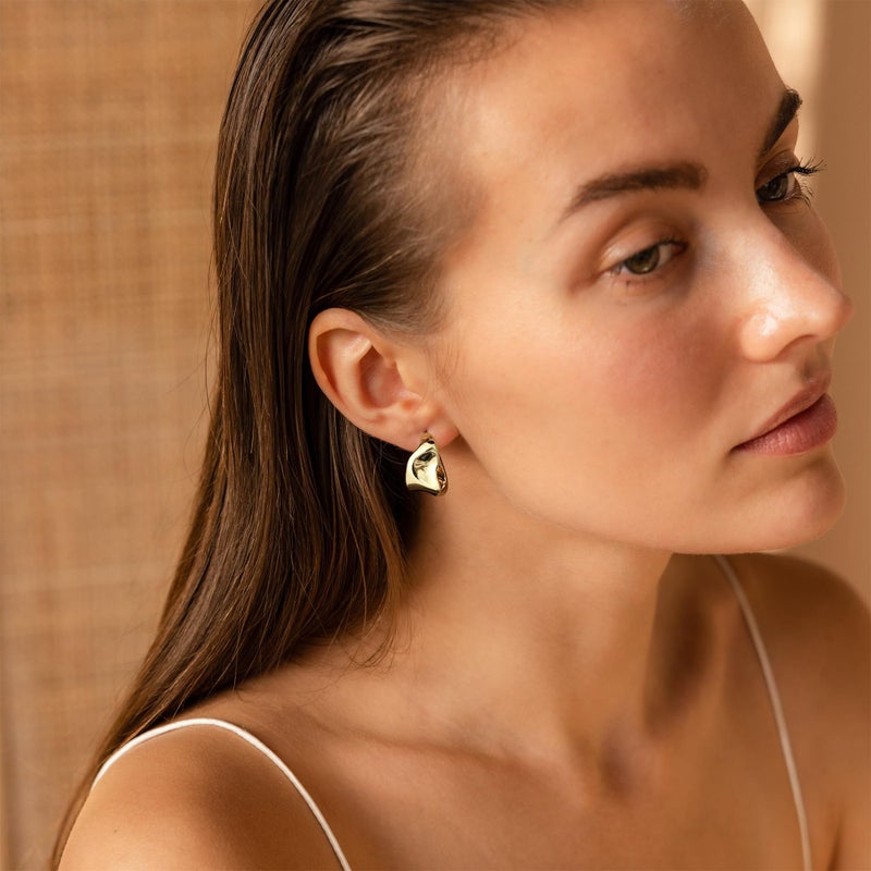 SHERLOVE Trendy Gold Plated Chunky Stud Earrings for Women Statement Geometric Drop Dangle Earrings Lightweight Hypoallergenic Fashion Gold Plated Jewelry - Image 4