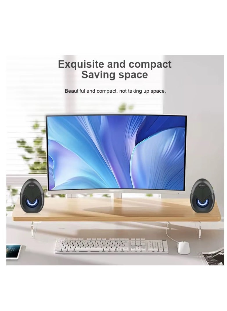 Kisonli - KISONLI 1060 USB + AUX 3.5MM Speaker RGB Speaker for Computer, LAPTOP 3 WATT PER SPEAKER  WITH MODERN ERGONOMIC DESIGN PERFECT FOR YOUR COMPUTER  SETUP - Image 1