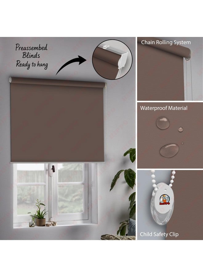 HIPPO Blackout Roller Blinds for Windows with One Click Headrail for Easy Installation Roll Up Down Blind for Home & Office (Muddy-Chocolate, 4FTX7FT) - Image 5
