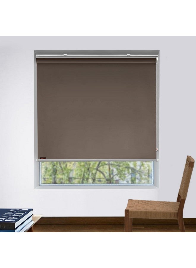 HIPPO Blackout Roller Blinds for Windows with One Click Headrail for Easy Installation Roll Up Down Blind for Home & Office (Muddy-Chocolate, 4FTX7FT) - Image 1