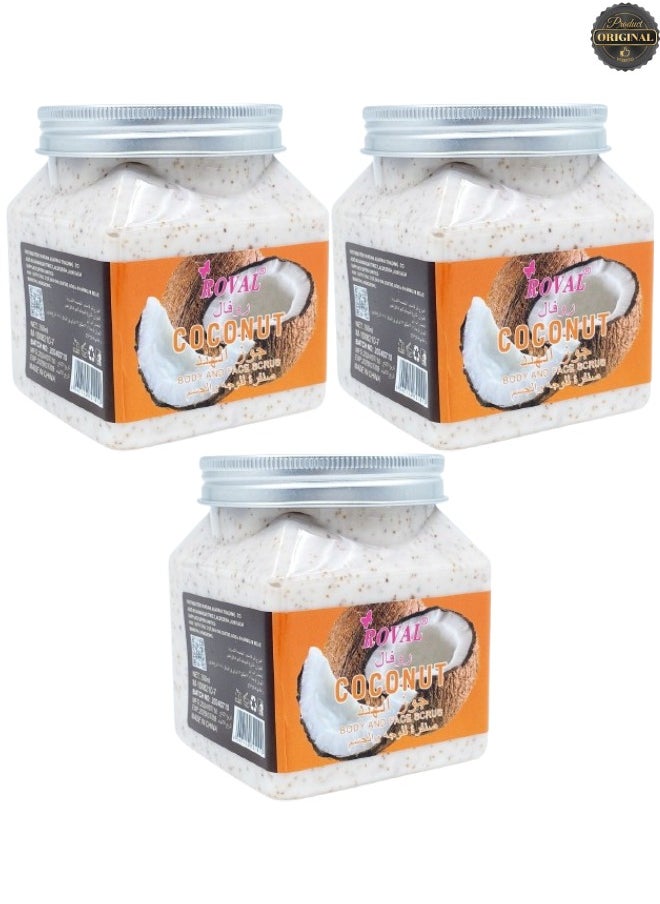 ROVAL 3 Pieces Coconut Body And Face Scrub  - Image 1