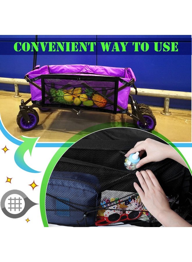 Woanger 2 Pcs Wagon Cargo Net for Stroller 13.78 x 27.56 Inch Heavy Duty Stretchable Foldable Cargo Net for Extra Storage Space Large Storage Capacity Net Wagon Accessories(Modern Style) - Image 4