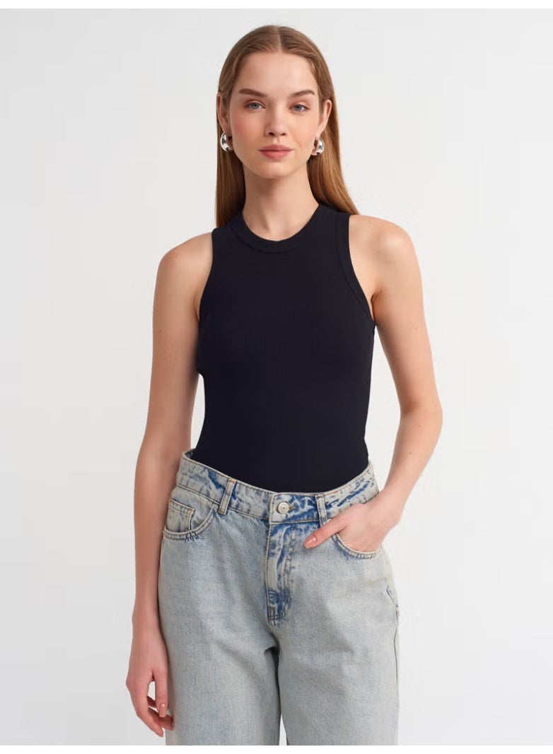 Dilvin 20842 Crop Top-Black - Image 1