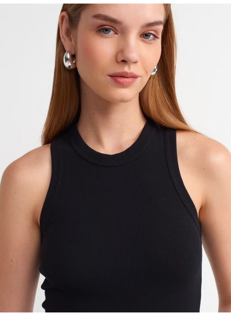 Dilvin 20842 Crop Top-Black - Image 4