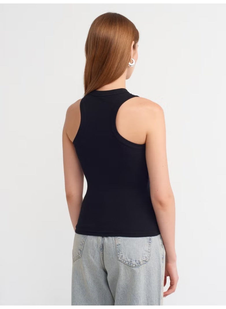 Dilvin 20842 Crop Top-Black - Image 2