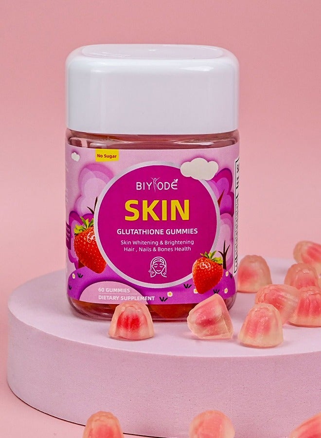 بيودي علكات الكولاجين، كولاجين تم اختباره سريريًا لتعزيز مرونة البشرة وتقليل التجاعيد، مكمل غذائي للبالغين، نكهة الفراولة، 60 علكة - Image 1