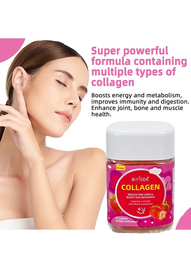 بيودي علكات الكولاجين، كولاجين تم اختباره سريريًا لتعزيز مرونة البشرة وتقليل التجاعيد، مكمل غذائي للبالغين، نكهة الفراولة، 60 علكة - Image 4
