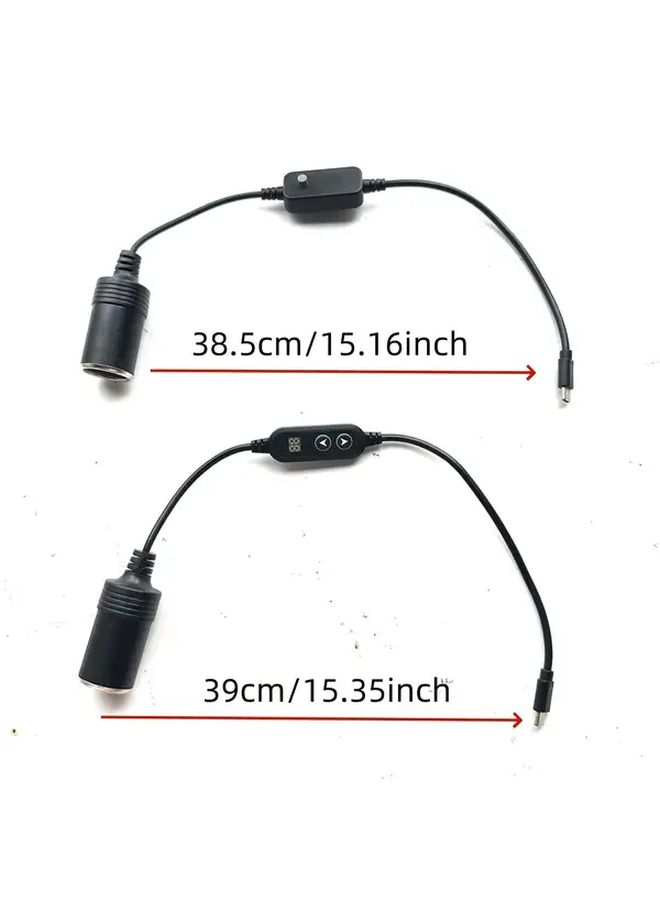 B Style USB C Car Charger Adjustable 5V 9V 12V 15V 20V Voltage Compact Power Converter Cable - Image 2