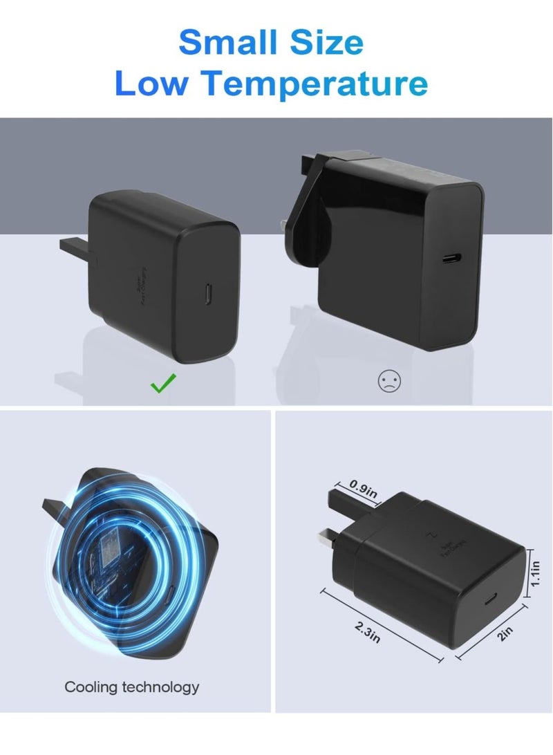 شاحن سريع فائق 2.0 بقوة 45 واط USB-C PPS لجهاز سامسونج جالاكسي S24، جوجل بيكسل 8 برو وآيفون 14 برو ماكس – يتضمن كابل بطول 6.6 قدم 5 أمبير - Image 3