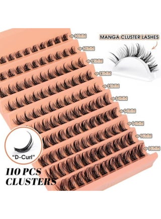 110 Pcs, Lash Clusters and Eyelash Clusters, Soft Mink Fluffy Lashes with D Curl for DIY Eyelash Extensions, Mixed Length Reusable False Eyelashes for a Natural to Glam Look, Black (10-12mm & 14-16mm) - view 2